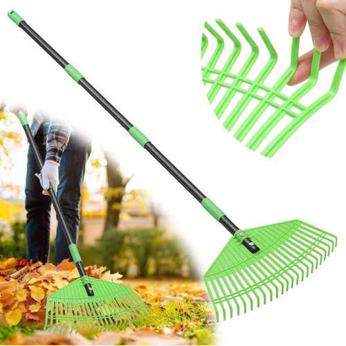Plastic leaf rake with - plastic,
